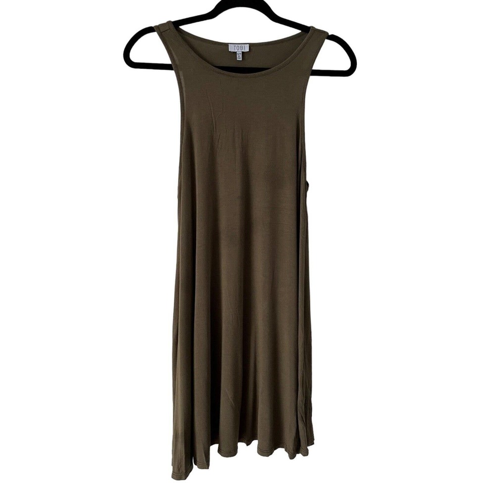 Tobi Army Green Sleeveless Pullover Knit Swim Cover Dress Women’s Size XS